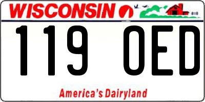 WI license plate 119OED