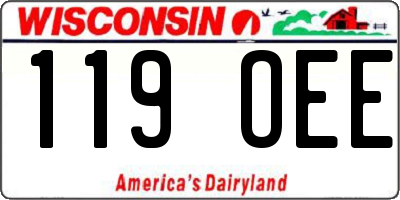 WI license plate 119OEE