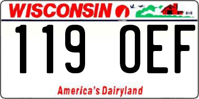 WI license plate 119OEF