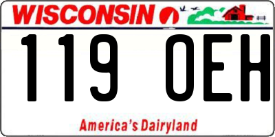 WI license plate 119OEH