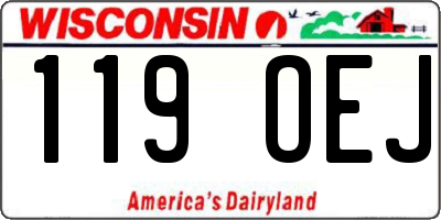 WI license plate 119OEJ