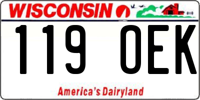 WI license plate 119OEK