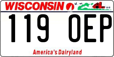 WI license plate 119OEP
