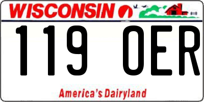 WI license plate 119OER