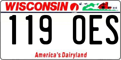 WI license plate 119OES