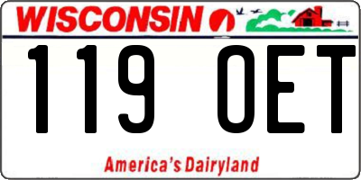 WI license plate 119OET