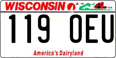 WI license plate 119OEU