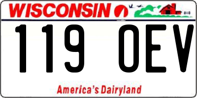 WI license plate 119OEV