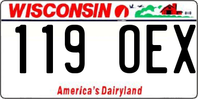 WI license plate 119OEX
