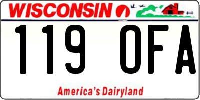 WI license plate 119OFA