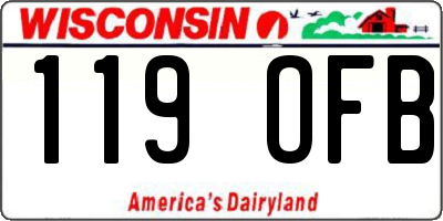 WI license plate 119OFB
