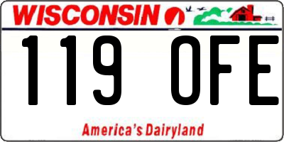 WI license plate 119OFE