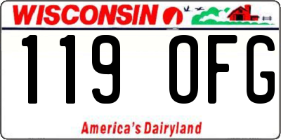 WI license plate 119OFG