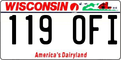 WI license plate 119OFI