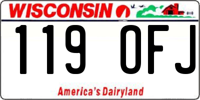 WI license plate 119OFJ