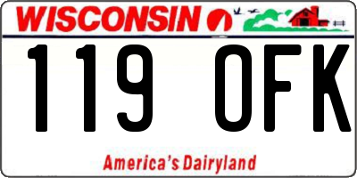 WI license plate 119OFK
