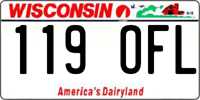 WI license plate 119OFL