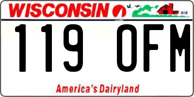 WI license plate 119OFM