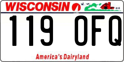 WI license plate 119OFQ