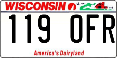 WI license plate 119OFR