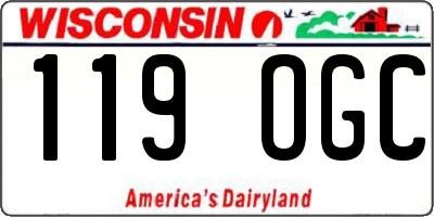 WI license plate 119OGC