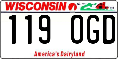 WI license plate 119OGD