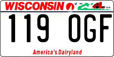 WI license plate 119OGF