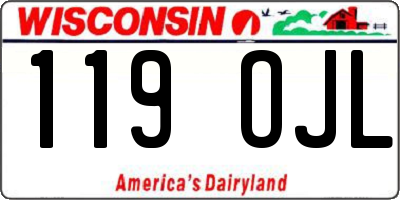 WI license plate 119OJL