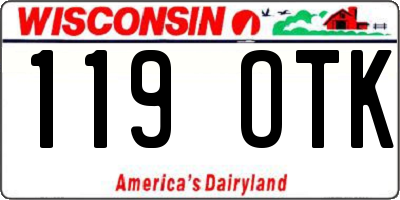 WI license plate 119OTK