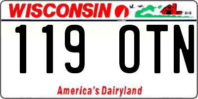 WI license plate 119OTN