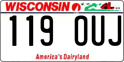 WI license plate 119OUJ