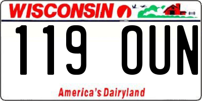 WI license plate 119OUN