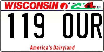 WI license plate 119OUR