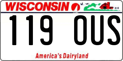 WI license plate 119OUS