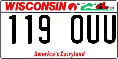 WI license plate 119OUU