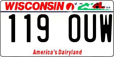 WI license plate 119OUW