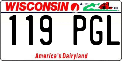 WI license plate 119PGL