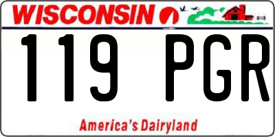 WI license plate 119PGR