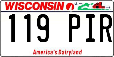 WI license plate 119PIR