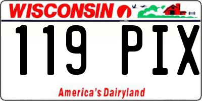 WI license plate 119PIX