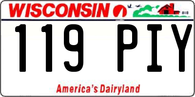 WI license plate 119PIY