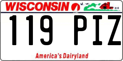 WI license plate 119PIZ