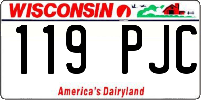 WI license plate 119PJC