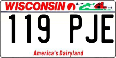 WI license plate 119PJE
