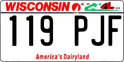 WI license plate 119PJF