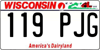 WI license plate 119PJG