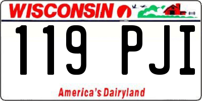 WI license plate 119PJI