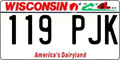 WI license plate 119PJK