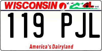WI license plate 119PJL