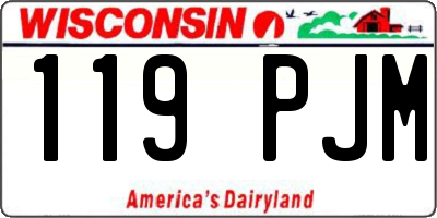 WI license plate 119PJM